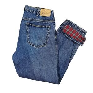 Vintage Eddie Bauer Flannel Lined Denim Jeans 34x30